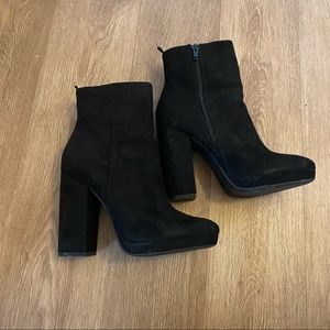 H&M Black High Hell Booties Size 7
